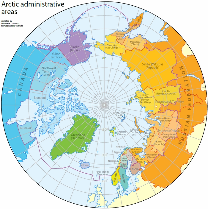 map van de noordpool