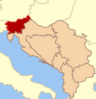 kaart van Sloveni als lidstaat van voormalig Joegoslavi