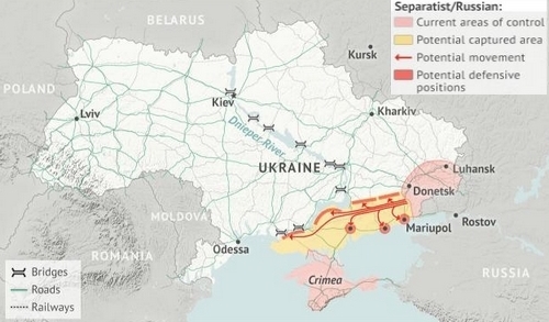 kaartje van het land bridge scenario