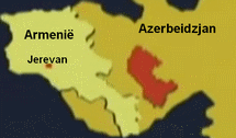 kaart van Armeni en Azerbeidzjan met Nagorno Karabach