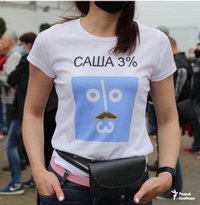 meisje met t-shirt met afbeelding: sasja 3%